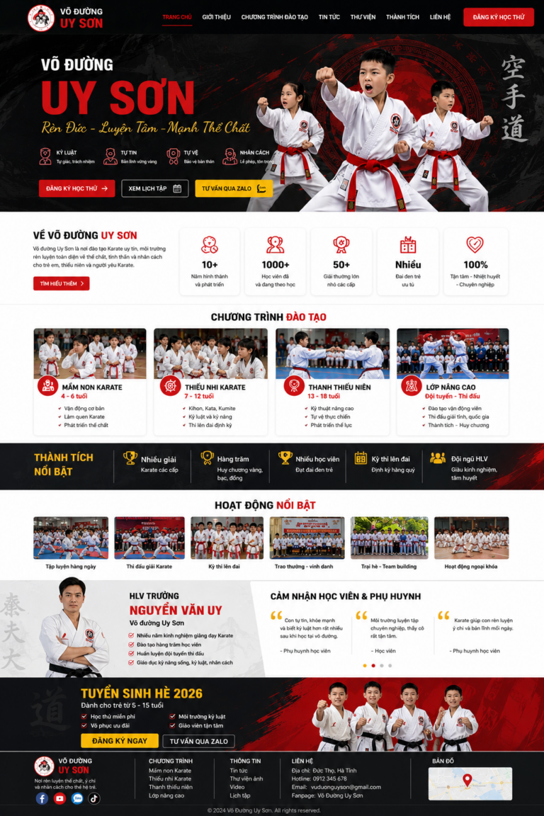 Mẫu Website Võ Đường Uy Sơn
